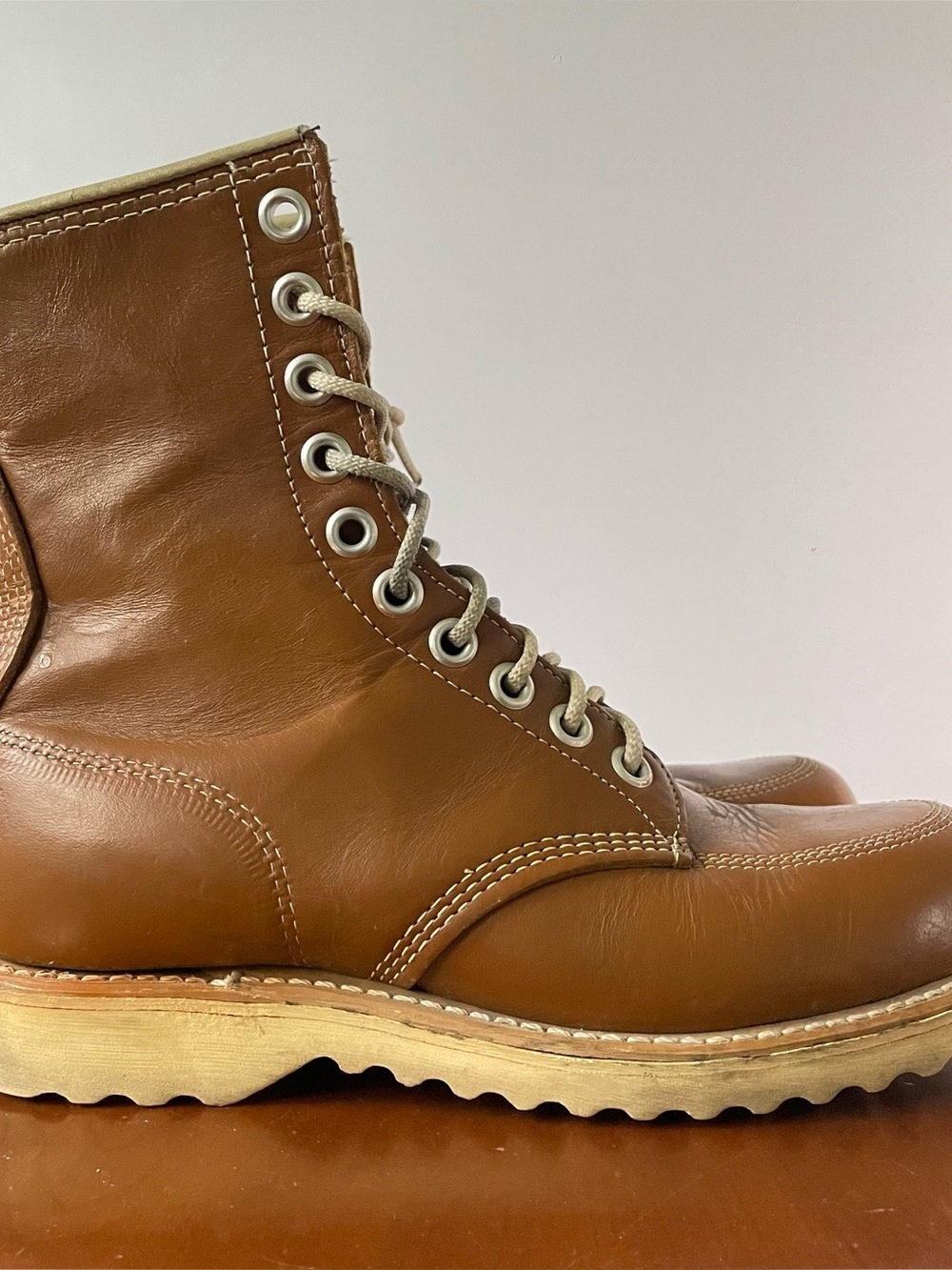 Vintage moc toe work boots | US 7.5